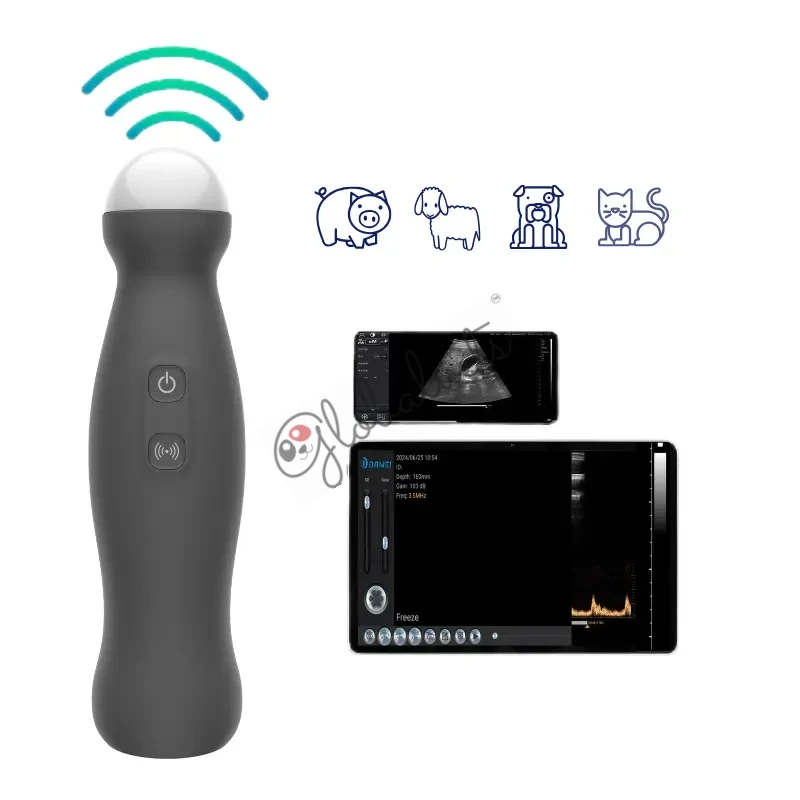 Pig Sheep Handheld Mechanical Wireless Ultrasound Probe Scanner