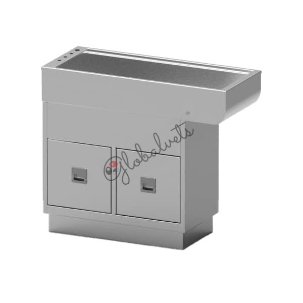 All Stainless Steel Cabinet Style Bi-Level Wet Table with Knee Space